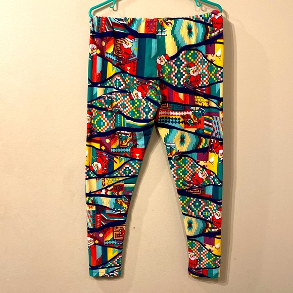 Plus Size Soft Multi color Women’s Lularoe Leggings Skiing Santa Graphic sz TC2 - Picture 2 of 6